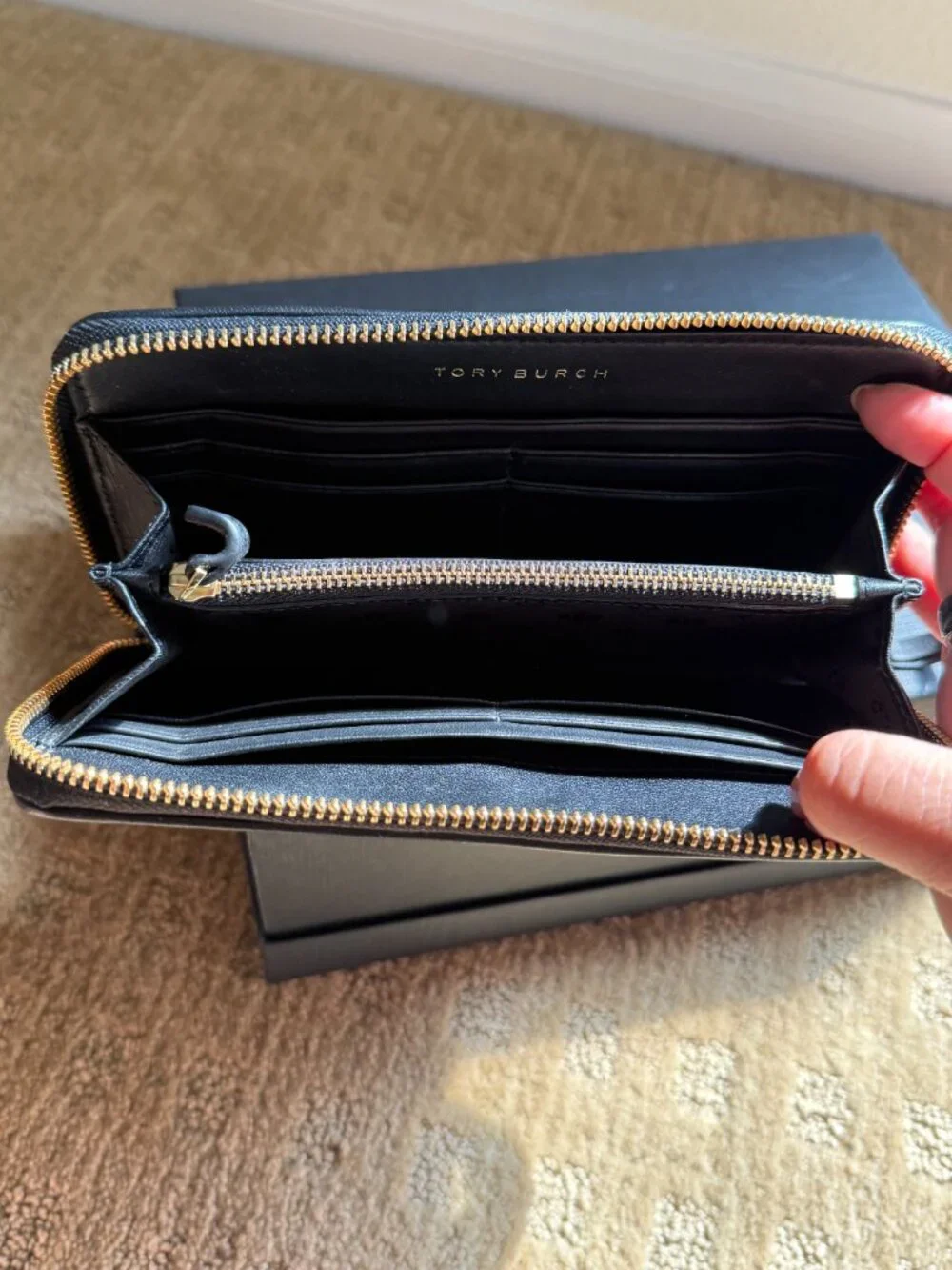 Tory Burch Black Fleming Quilted Convertible Bag and Complementary Wallet
